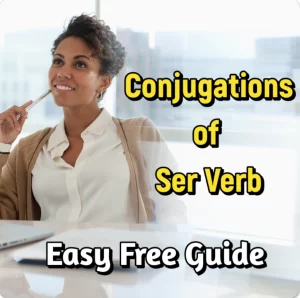 Conjugations-of-ser-verb-in-Spanish student studying