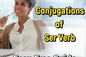Conjugations-of-ser-verb-in-Spanish student studying