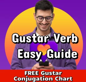 Gustar verb in spanish man with cellphone